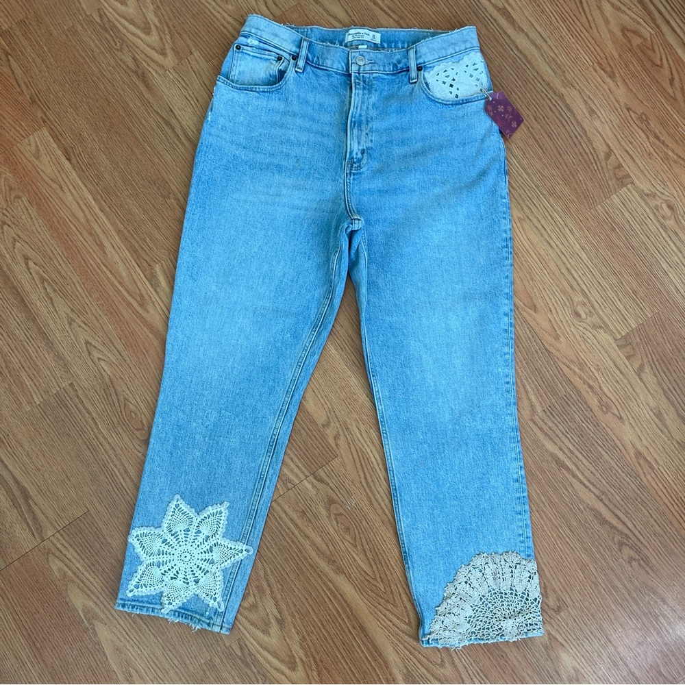 🍄SOLD🍄 Abercrombie & Fitch Curve Love jeans size 14 - Picture 3 of 8